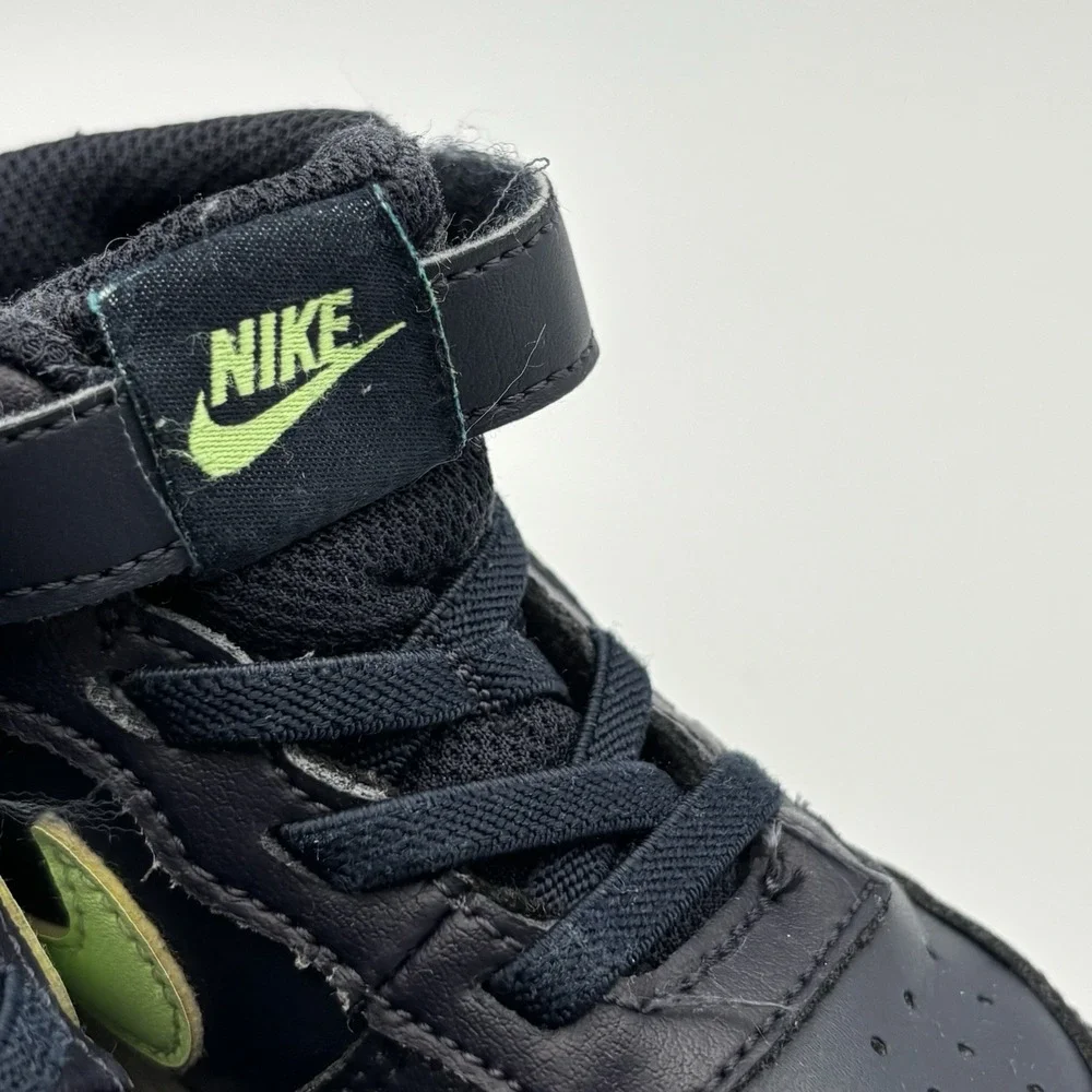 Nike Court Borough Mid 2 TD Black Green CD7784-403‎ Toddler Sz7C UK 6.5 EUR23.5